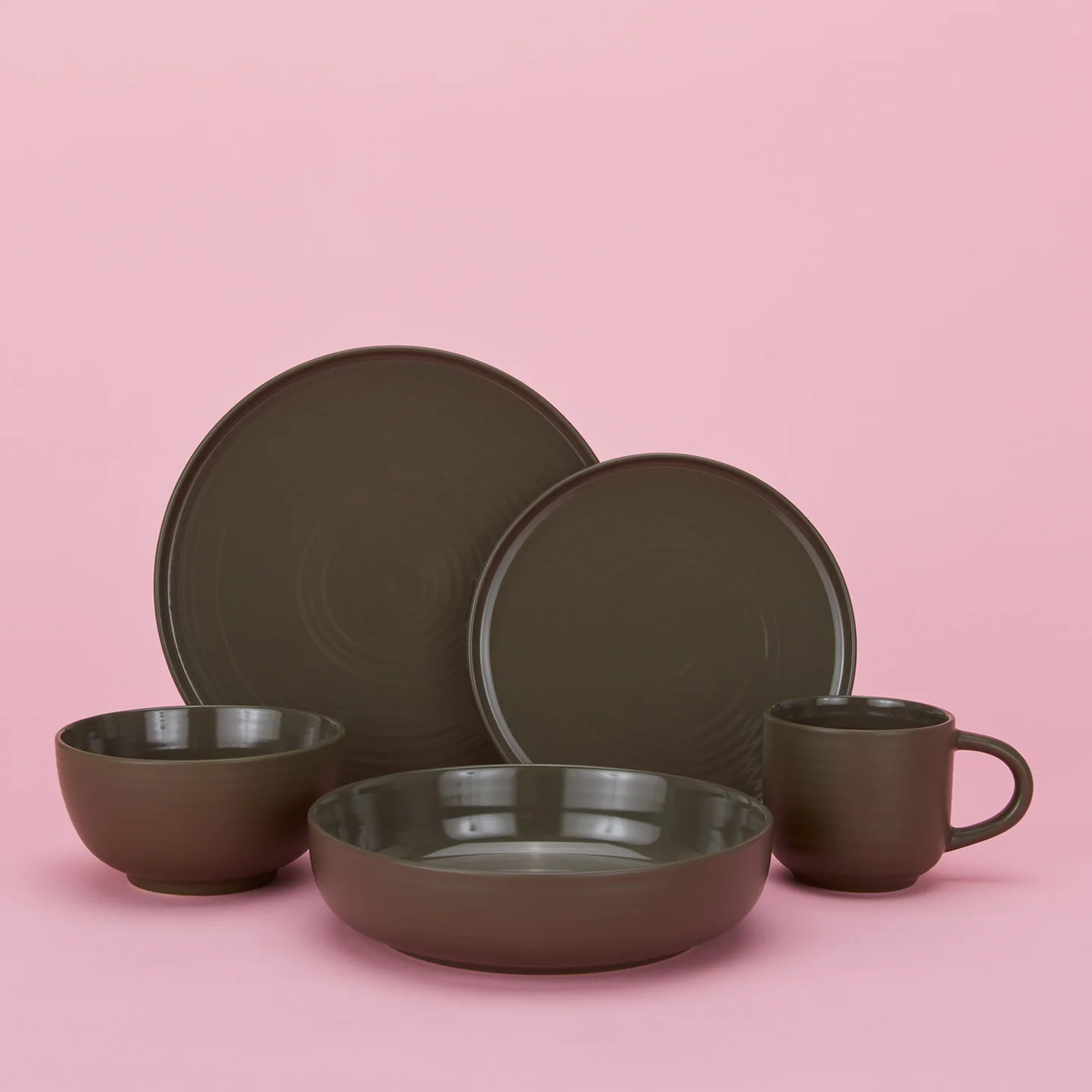 Essential Low Bowl, Set of 4 - Olive - Image 4