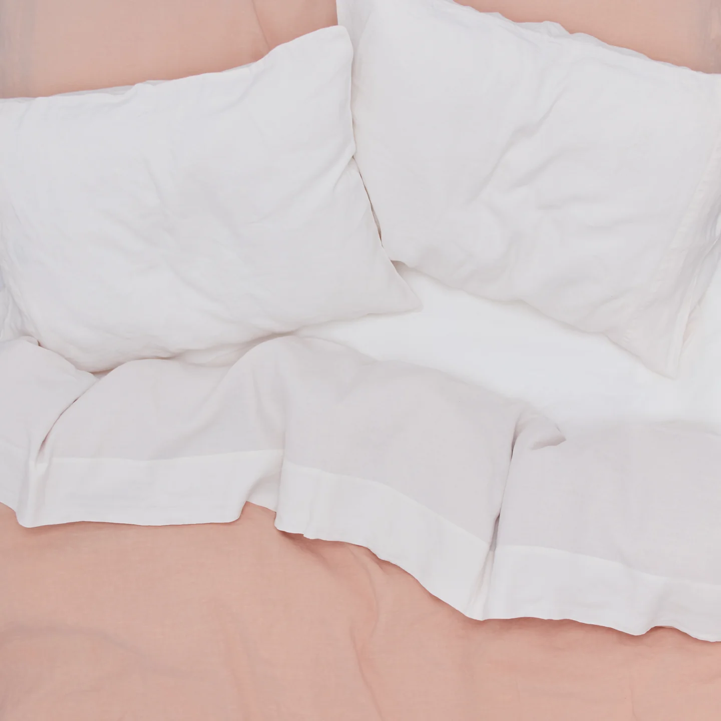 Simple Linen Fitted Sheet - Blush - Image 5